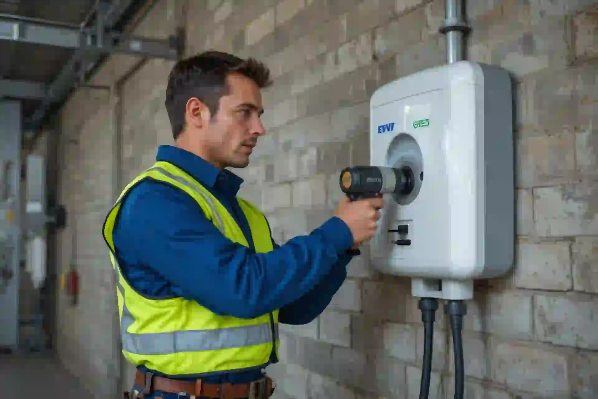 Installation borne de recharge à Champien